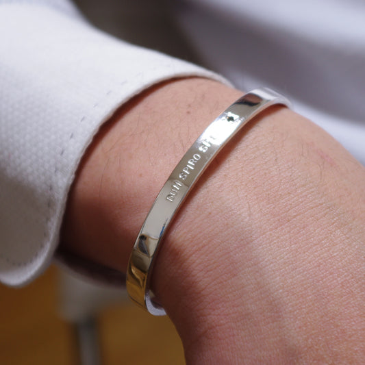 オーダーメイド シルバー バングル 名入れ 刻印 誕生石 天然石 - 大人のパワーストーン ペアアクセサリー プッシュギフト