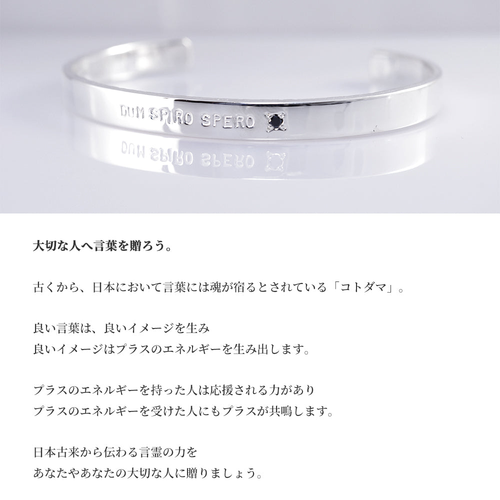 オーダーメイド シルバー バングル 名入れ 刻印 誕生石 天然石 - 大人のパワーストーン ペアアクセサリー プッシュギフト