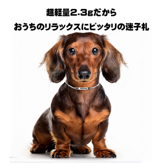 超軽量!2.3gドッグネックレス イラスト 迷子札 犬 猫 ネックレス 首輪 ネームプレート (ネームタグ ドッグタグ ドッグ ネックレス) ペット 猫 刻印 ブレスレット おしゃれ 小型犬