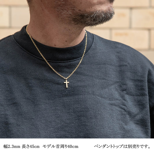 チェーン ネックレス あずき チェーン 太め 18k k18 18金 2.3mm 40cm 45cm 50cm 55cm 60cm メンズ レディース 日本製