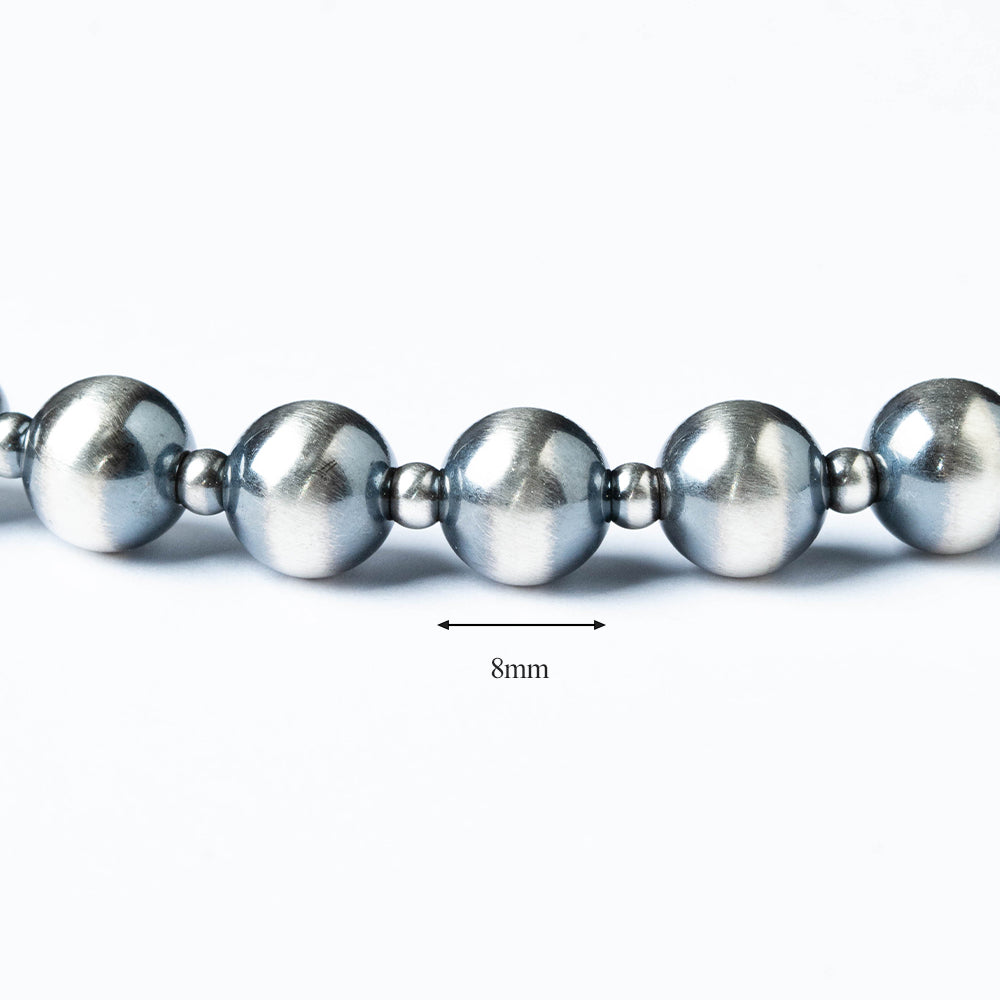 ナバホ パール ネックレス 8mm / 40cm 45cm 50cm シルバー925 メンズ レディース ナバホ族 シルバー ビーズ ボール ネックレス チェーンネックレス 燻し インディアン ジュエリー ネイティブ アメリカン