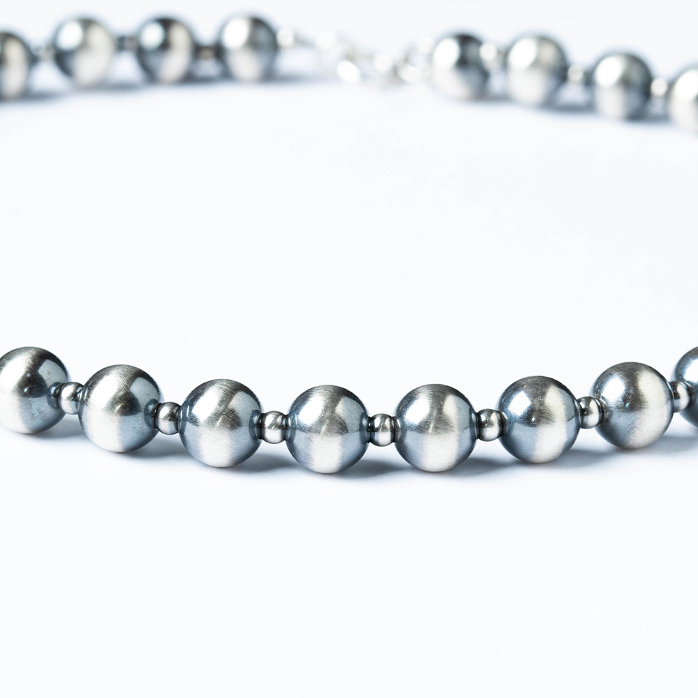 ナバホ パール ネックレス 8mm / 40cm 45cm 50cm シルバー925 メンズ レディース ナバホ族 シルバー ビーズ ボール ネックレス チェーンネックレス 燻し インディアン ジュエリー ネイティブ アメリカン