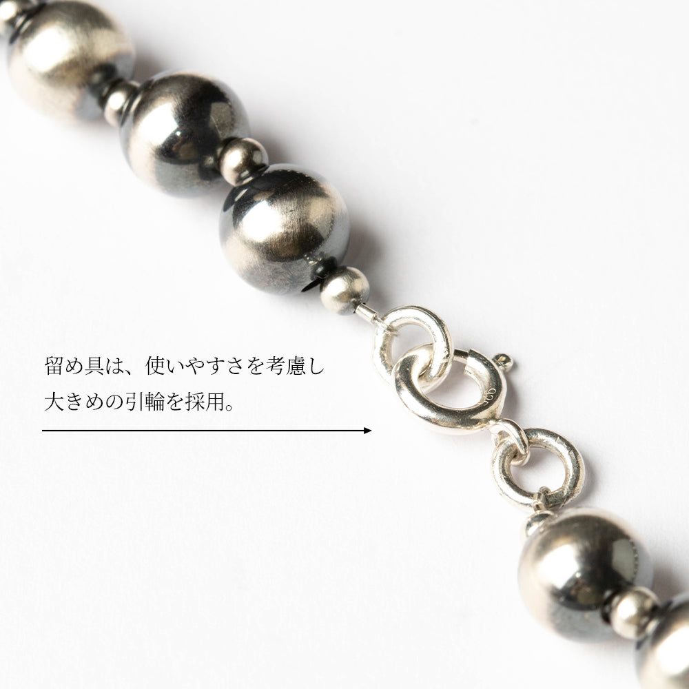 ナバホ パール ネックレス 8mm / 40cm 45cm 50cm シルバー925 メンズ レディース ナバホ族 シルバー ビーズ ボール ネックレス チェーンネックレス 燻し インディアン ジュエリー ネイティブ アメリカン