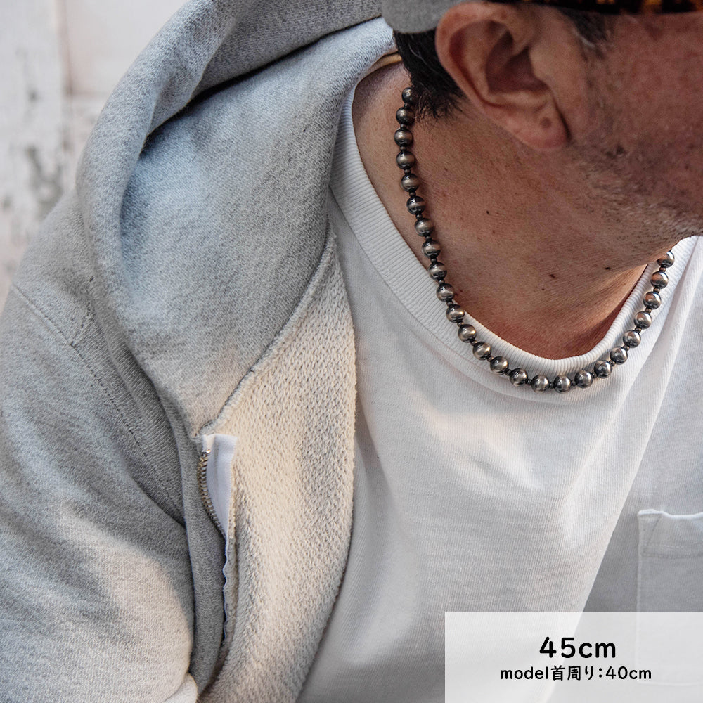 ナバホ パール ネックレス 8mm / 40cm 45cm 50cm シルバー925 メンズ レディース ナバホ族 シルバー ビーズ ボール ネックレス チェーンネックレス 燻し インディアン ジュエリー ネイティブ アメリカン