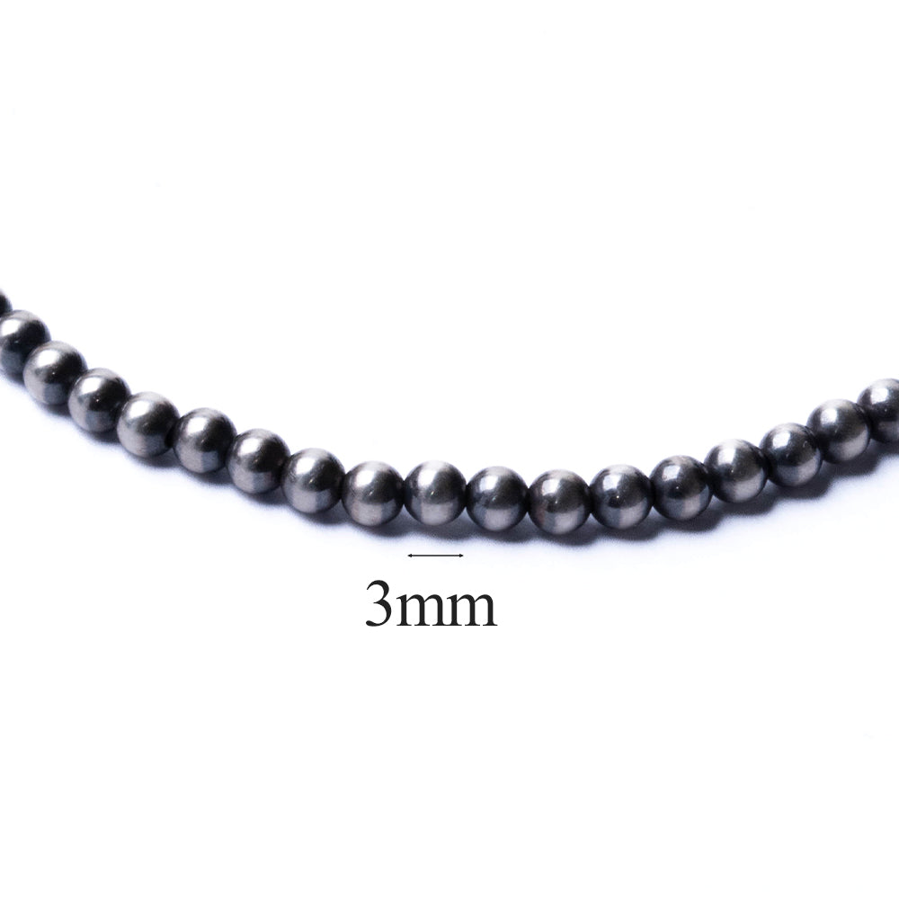 ナバホ パール ネックレス 3mm / 40cm 45cm 50cm シルバー925 メンズ レディース ナバホ族 シルバー ビーズ ボール ネックレス チェーンネックレス 燻し インディアン ジュエリー ネイティブ アメリカン