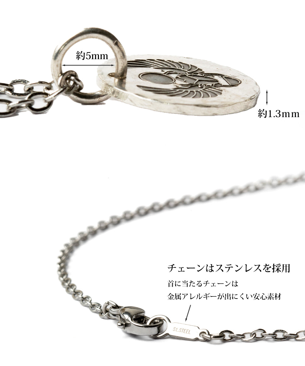 レディース シルバー925 ハンドメイド 選べる 古代エジプト モチーフ ネックレス 小豆チェーン 40cm 45cm 50cm 槌目加工 ペンダント 守護 お守り 洗練 大人 カジュアル デザイン