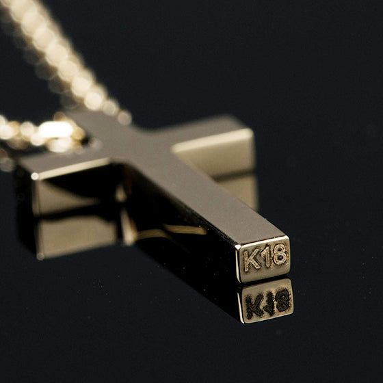 【K18金無垢】日本製 クロスネックレス Lクロス|Rosso e Blu Jewelry