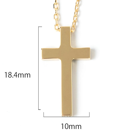 【K18金無垢】日本製 クロスネックレス Lクロス|Rosso e Blu Jewelry
