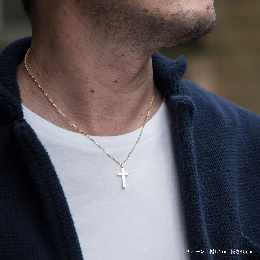 【K18金無垢】日本製クロスネックレス|自分らしさを纏う本格ジュエリー|Rosso e Blu Jewelry