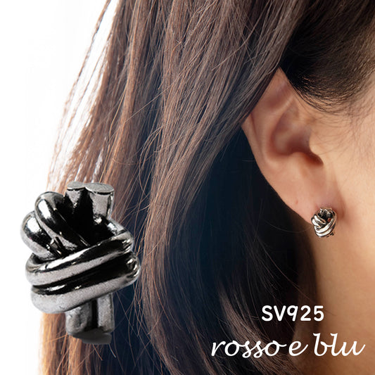 シルバー ノット ピアス 結び 「Knot pierce M」メンズ レディース 兼用 片耳