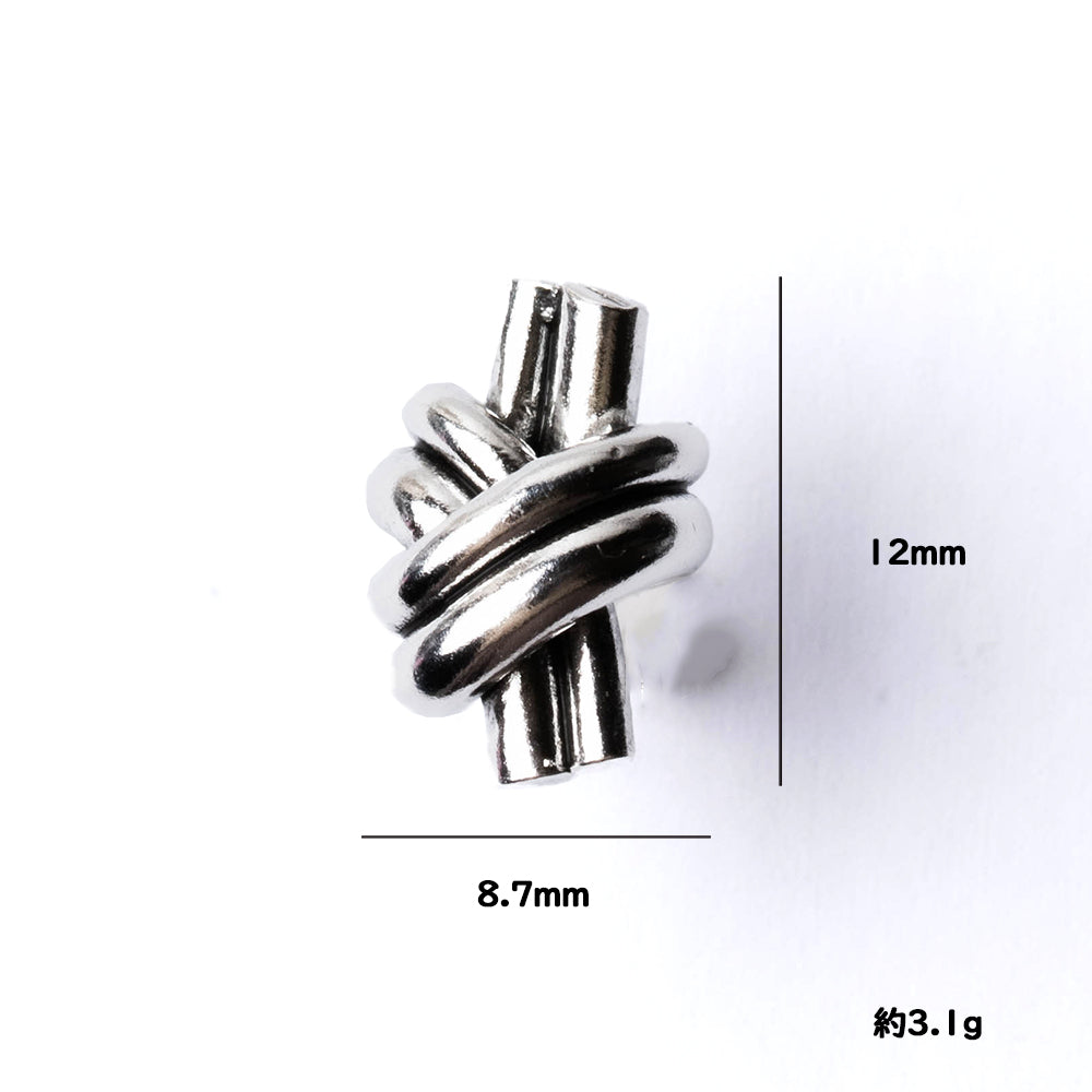 シルバー ノット ピアス 結び 「Knot pierce M」メンズ レディース 兼用 片耳