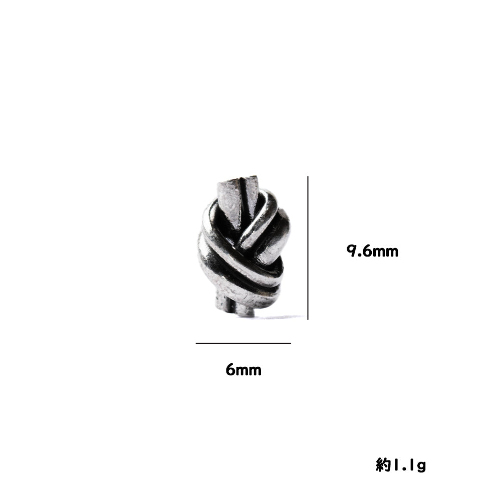 シルバー ノット ピアス 結び 「Knot pierce S」メンズ レディース 兼用 片耳