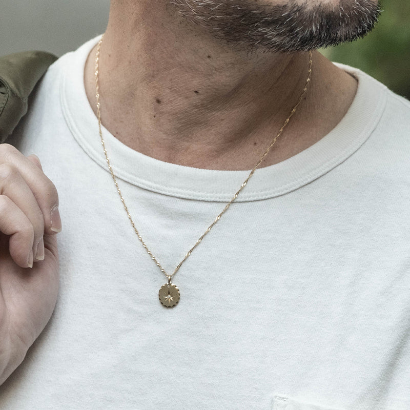 ペンダントトップ 18金 ダイヤモンド k18 18k メンズ レディース お守り 八芒星 丸 楕円 コイン ペンダント プッシュギフト
