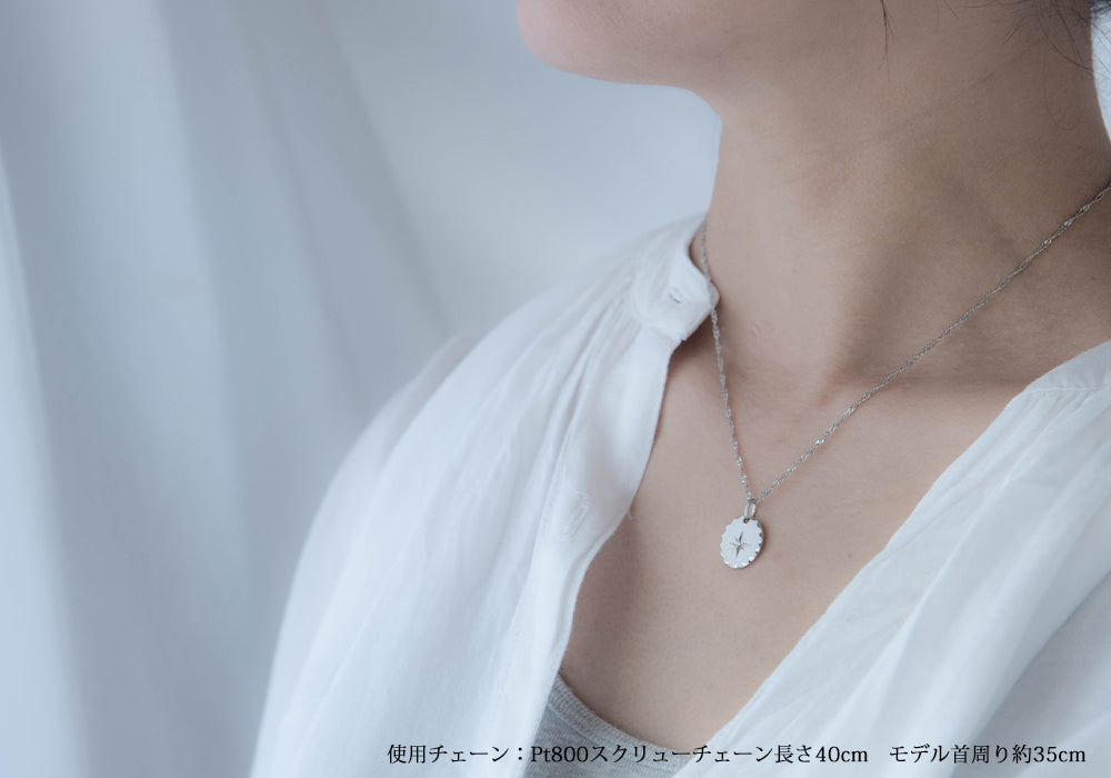 ペンダントトップ プラチナ pt900 お守り 八芒星 丸 楕円 コイン ペンダント メンズ レディース 親子 お揃い ベビー プッシュギフト
