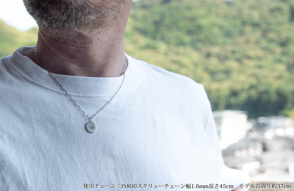 ペンダントトップ プラチナ pt900 ダイヤモンド 八芒星 丸 楕円 コイン お守り ペンダント メンズ レディース 親子 お揃い ベビー プッシュギフト