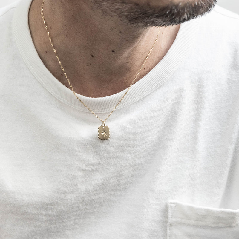 ペンダントトップ 18金 k18 18k メンズ レディース お守り 八芒星 四角 長方形 ペンダント プッシュギフト