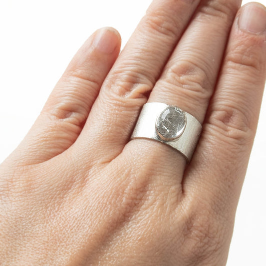 【1点もの】天然石 リング シルバー925 シルバー ルチルクォーツ パワーストーン 15号