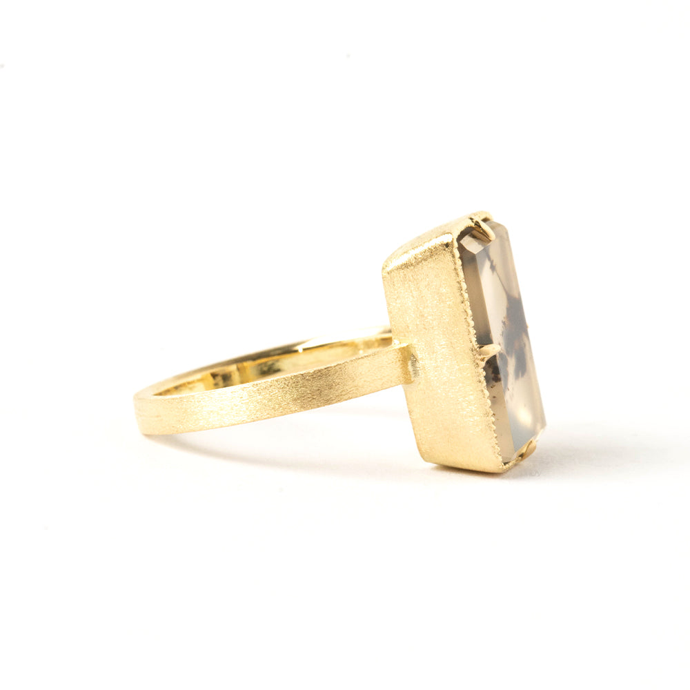 【1点もの 】天然石 リング モンタナアゲート 指輪 レディース k18 パワーストーン