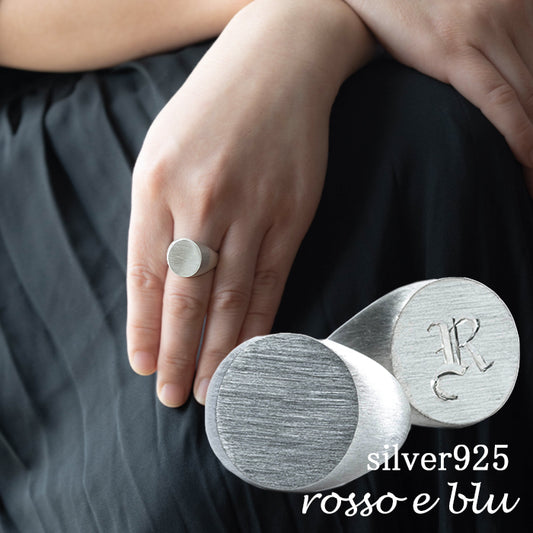 signet ring 8~15号 シグネットリング インダイリング 縦丸 シルバー925 指輪 / イニシャル オーダー プッシュギフト