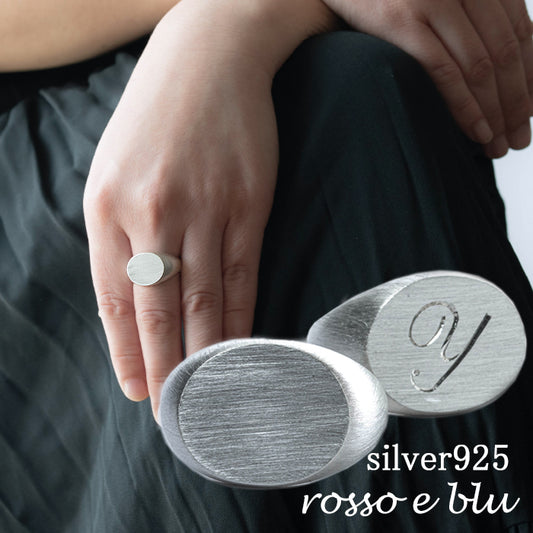 signet ring 8~15号 シグネットリング インダイリング 横丸 シルバー925 指輪 / イニシャル オーダー プッシュギフト