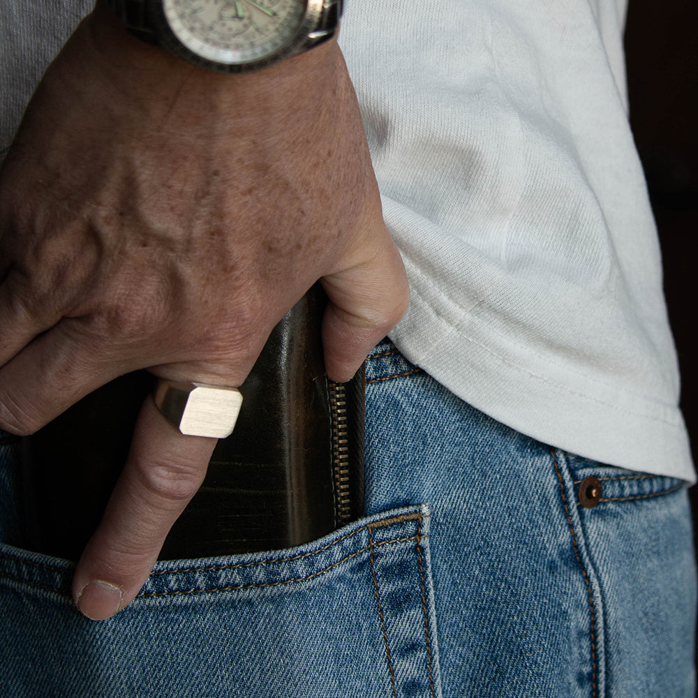 signet ring 16~22号 メンズ シグネットリング インダイリング スクエア 横長 シルバー925 指輪 / イニシャル オーダー プッシュギフト