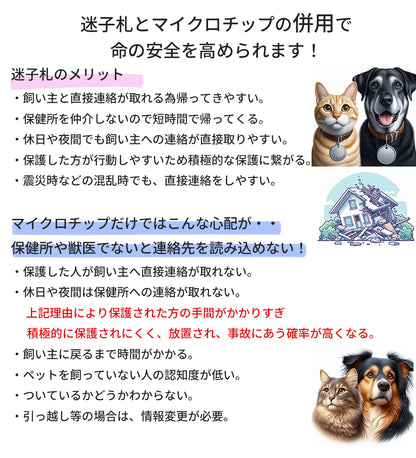 犬 172種・猫 19種 オーダーメイド 迷子札 おしゃれな オリジナル ネームプレート ネームタグ ドッグタグ うちの子グッズ おしゃれ