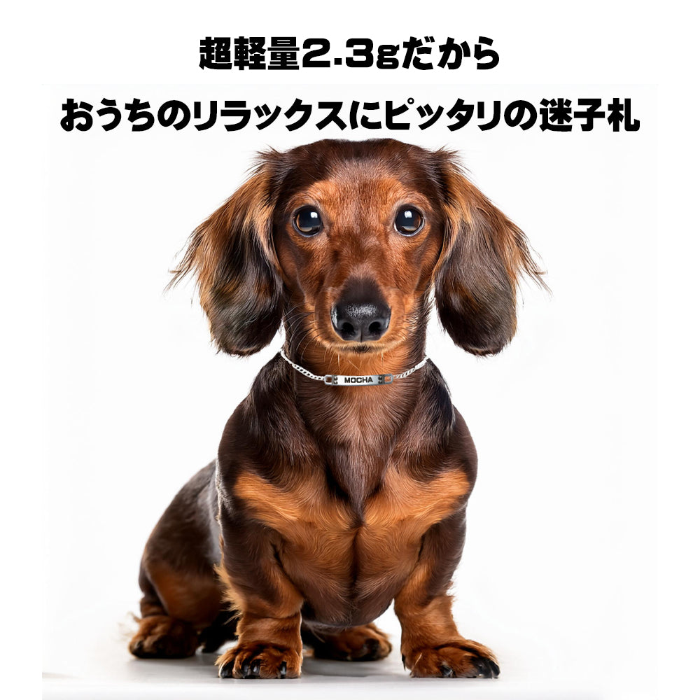 超軽量！2.3ｇドッグネックレス おうち用 リラックス 迷子札 犬 用 ネックレス首輪 ネームプレート (ネームタグ ドッグタグ ドッグ ネックレス) ペット 猫 刻印 ブレスレット おしゃれ