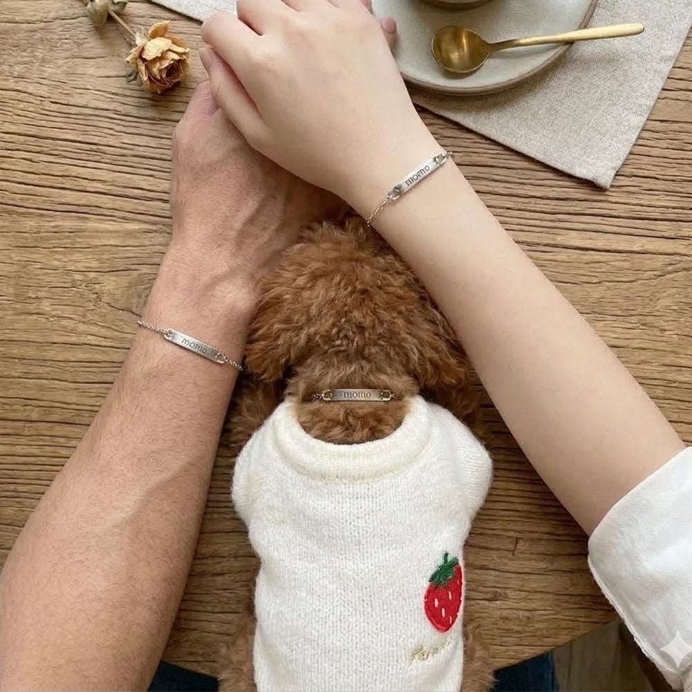 愛犬とおそろい 迷子札ネックレス ドッグネックレス 2.8g 超軽量 ステンレス 日本製 dognecklace 刻印無料 飼い主用ブレスレット セット可能