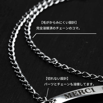 愛犬とおそろい 迷子札ネックレス ドッグネックレス 2.8g 超軽量 ステンレス 日本製 dognecklace 刻印無料 飼い主用ブレスレット セット可能