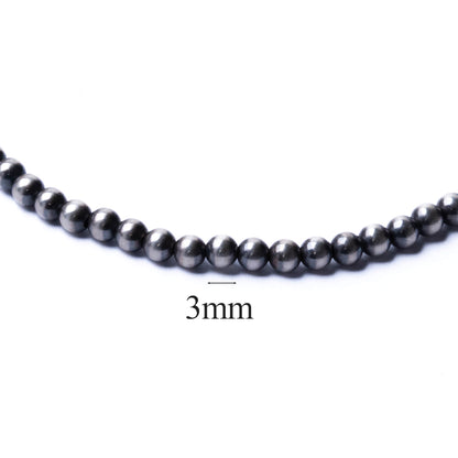 ナバホ パール ネックレス 3mm / 40cm 45cm 50cm シルバー925 メンズ レディース ナバホ族 シルバー ビーズ ボール ネックレス チェーンネックレス 燻し インディアン ジュエリー ネイティブ アメリカン