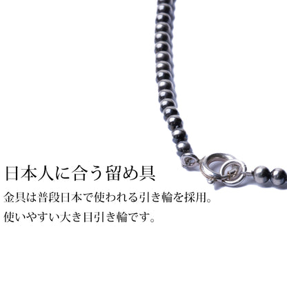 ナバホ パール ネックレス 3mm / 40cm 45cm 50cm シルバー925 メンズ レディース ナバホ族 シルバー ビーズ ボール ネックレス チェーンネックレス 燻し インディアン ジュエリー ネイティブ アメリカン