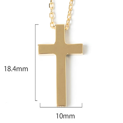 【K18金無垢】日本製 クロスネックレス Lクロス｜Rosso e Blu Jewelry