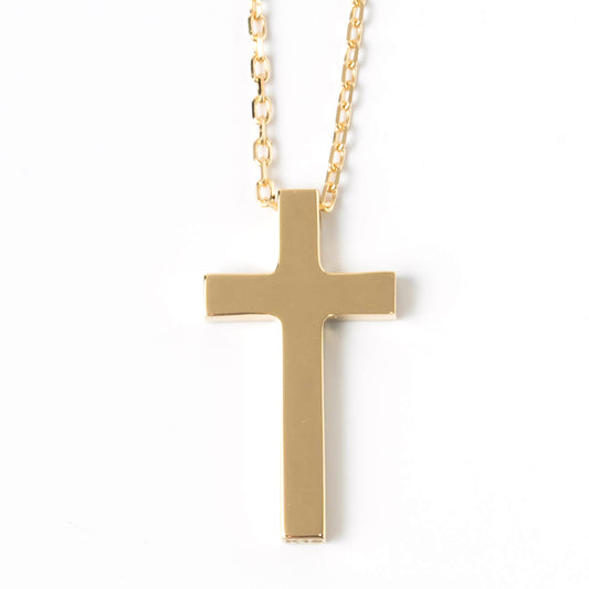 【K18金無垢】日本製 クロスネックレス Lクロス｜Rosso e Blu Jewelry