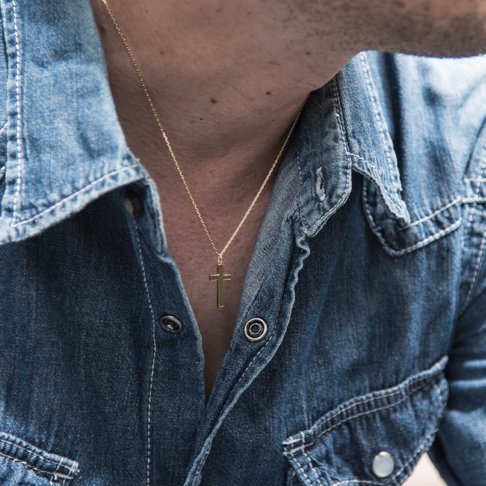 【K18金無垢】日本製クロスネックレス｜自分らしさを纏う本格ジュエリー｜Rosso e Blu Jewelry