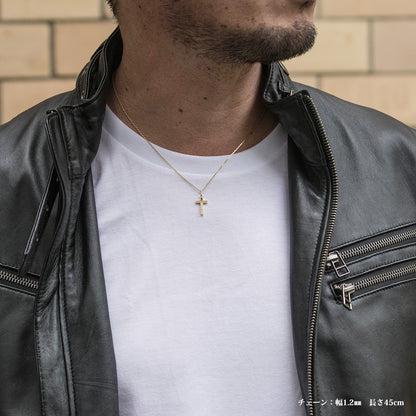 ペンダント ネックレス クロス 十字架 18金  k18 18k メンズ レディース お守り ゴールド【ミニクロスフリー】