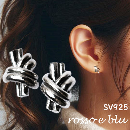 シルバー ノット ピアス 結び 「Knot pierce S」メンズ レディース 兼用 両耳