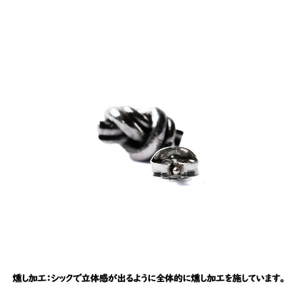 シルバー ノット ピアス 結び 「Knot pierce S」メンズ レディース 兼用 両耳