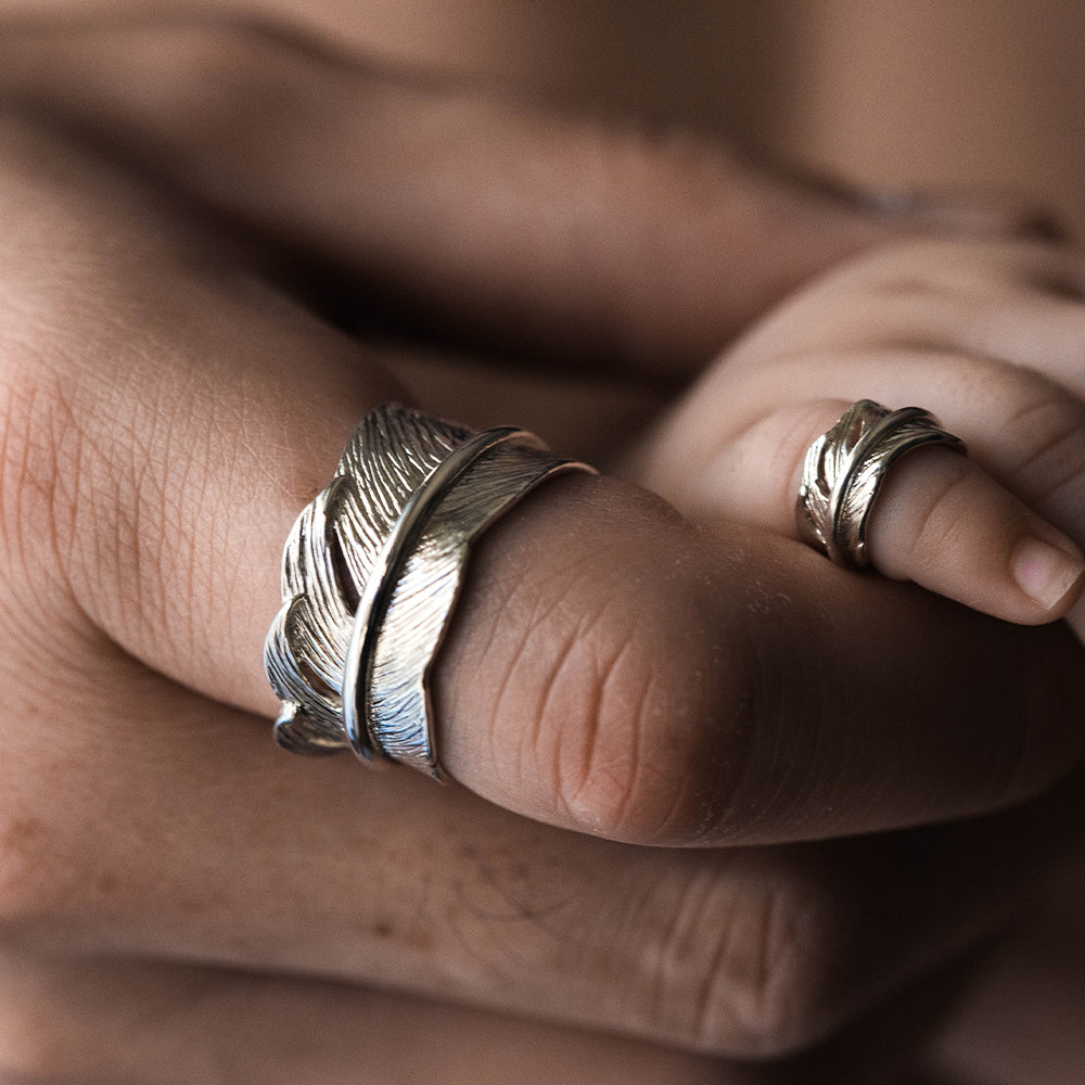 メンズ　フェザーリング　サイズ17〜18 メンズ フェザーリング サイズ17〜18 シルバー 925 フェザー