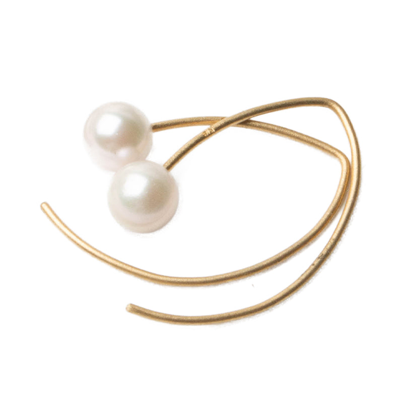 k18 あこや真珠 フープピアス｜日常に華を添える上品なアコヤパール